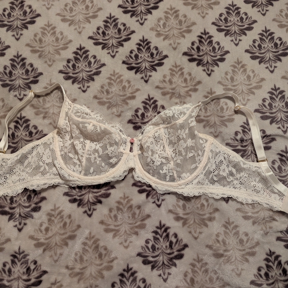 Victoria's Secret Elegant Lace Underwire Bra - Cream‎ 36DDD